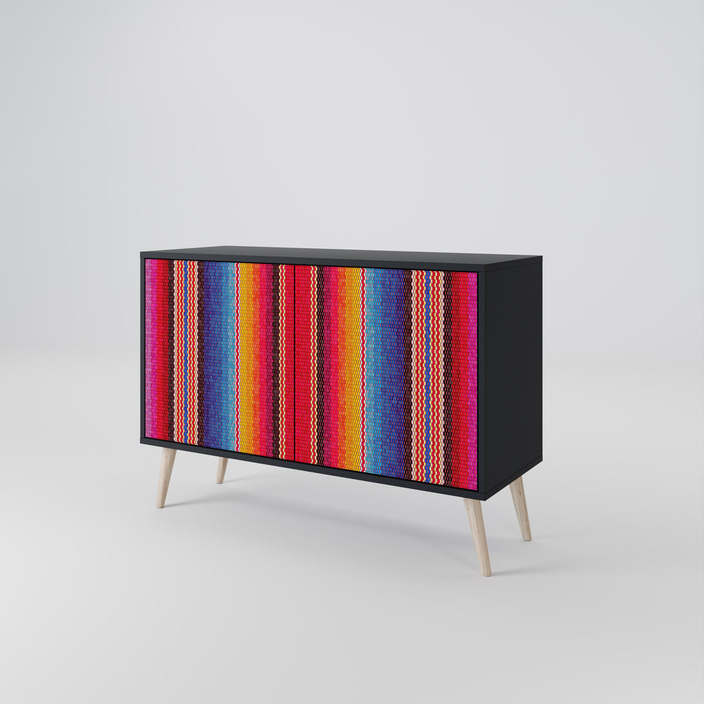 ETHNIC MEXICAN 2-Door Sideboard in Black Finish