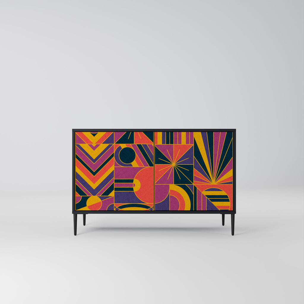 ELECTRIC PATTERNS 2-Door Sideboard in Black Finish