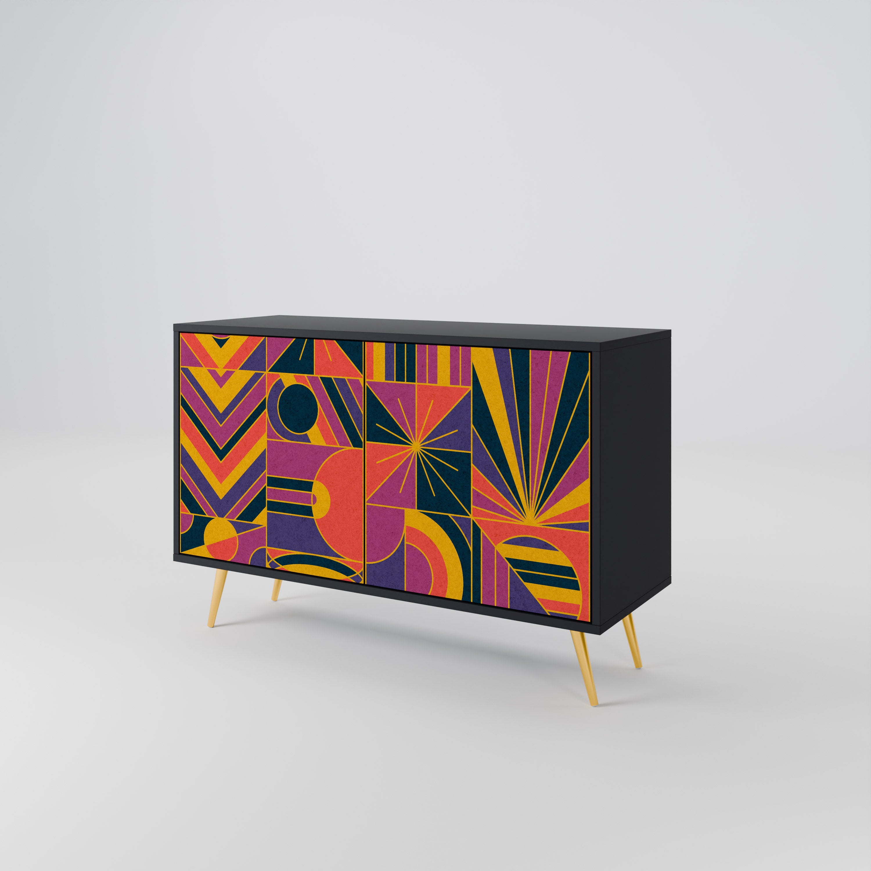 ELECTRIC PATTERNS 2-Door Sideboard in Black Finish