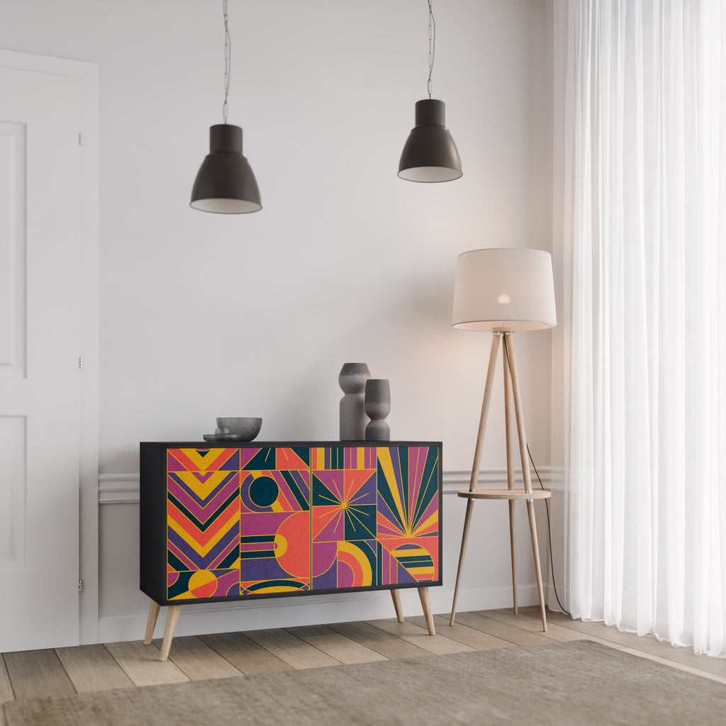 ELECTRIC PATTERNS 2-Door Sideboard in Black Finish