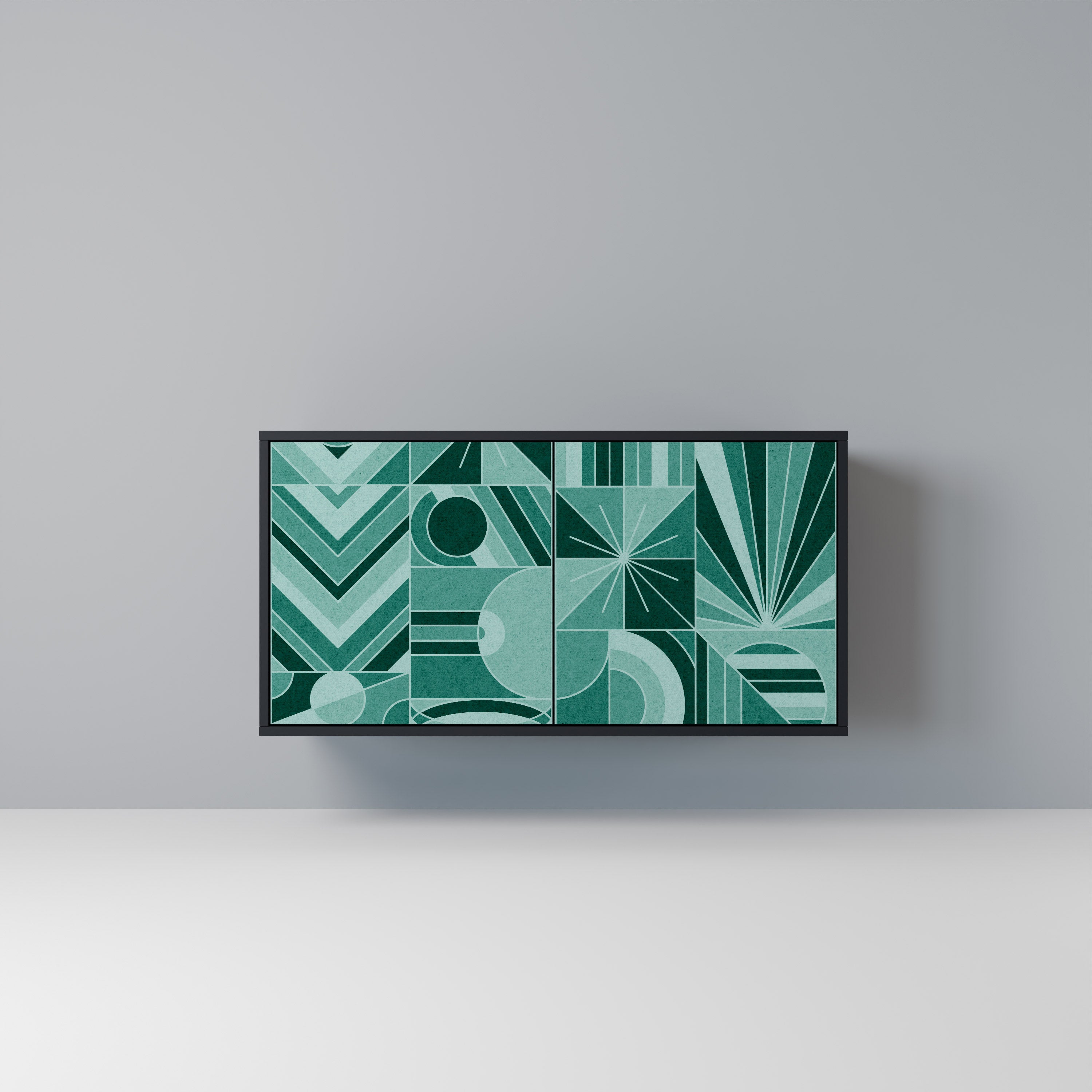 HARMONIC GRID 2-Door Sideboard in Black Finish