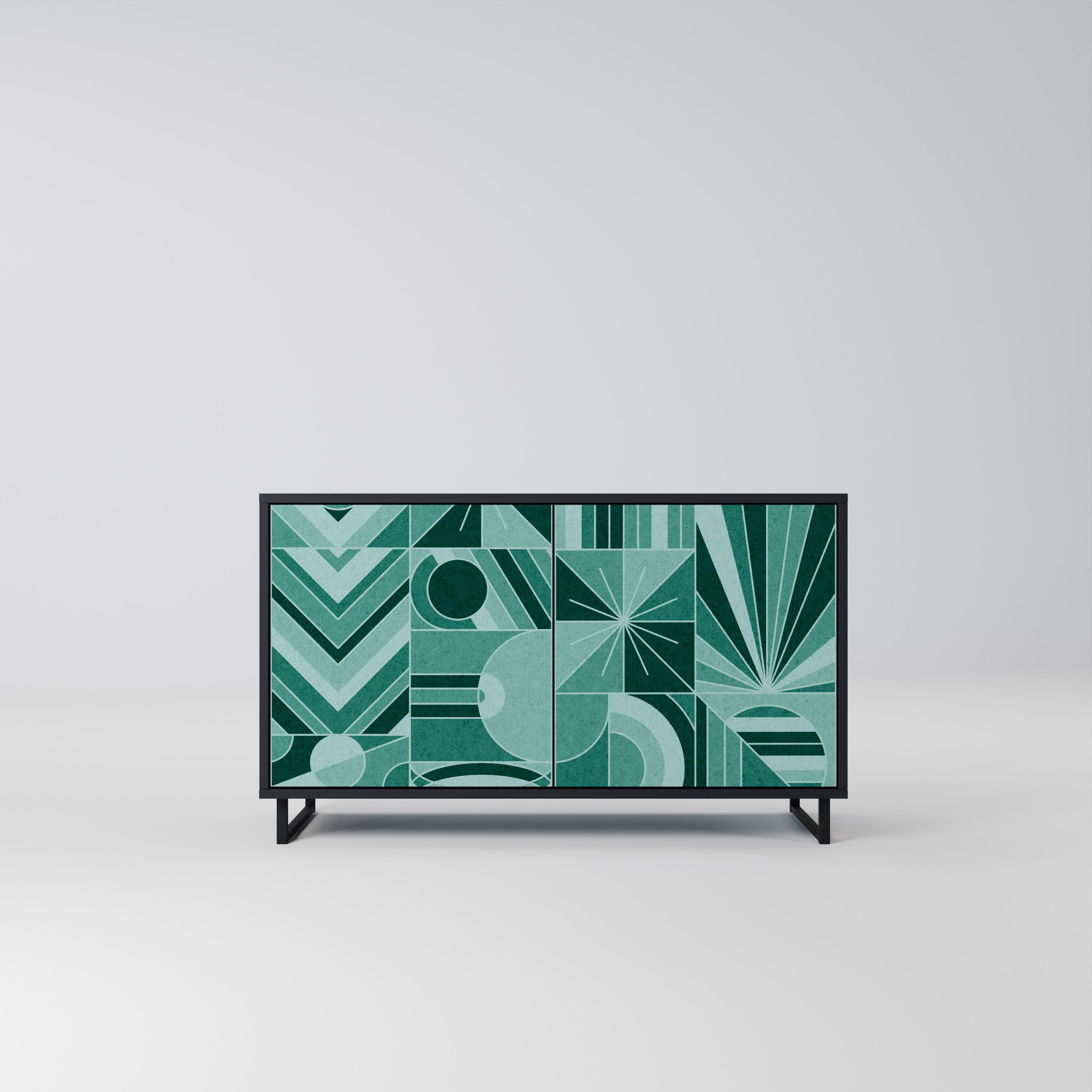 HARMONIC GRID 2-Door Sideboard in Black Finish