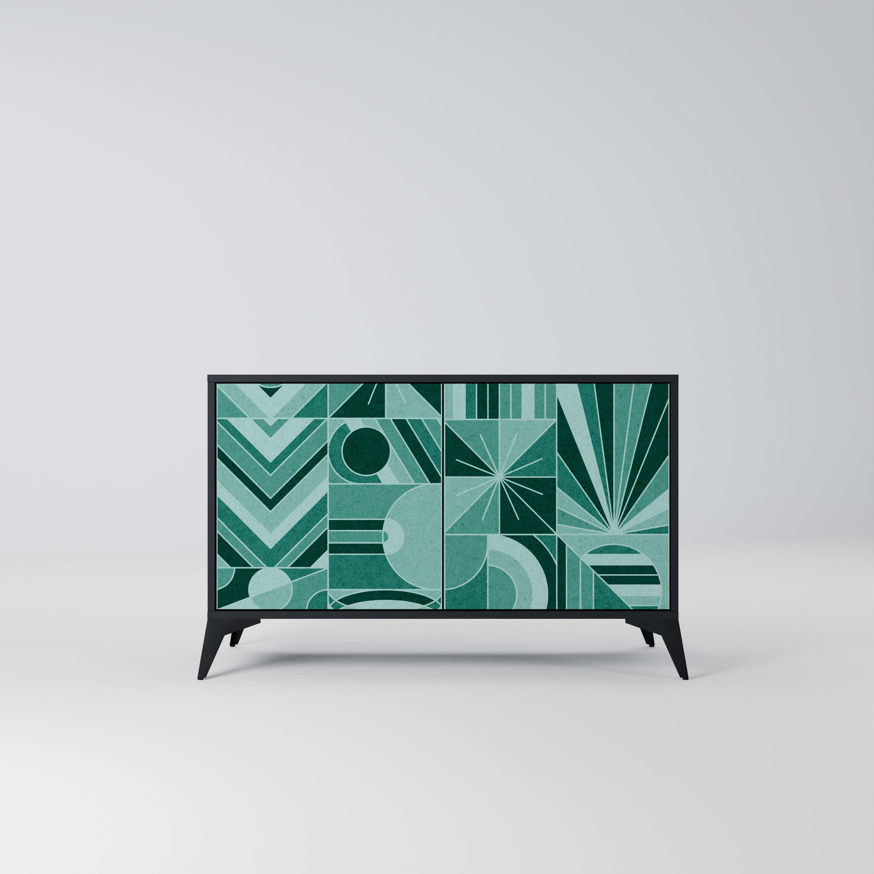 HARMONIC GRID 2-Door Sideboard in Black Finish