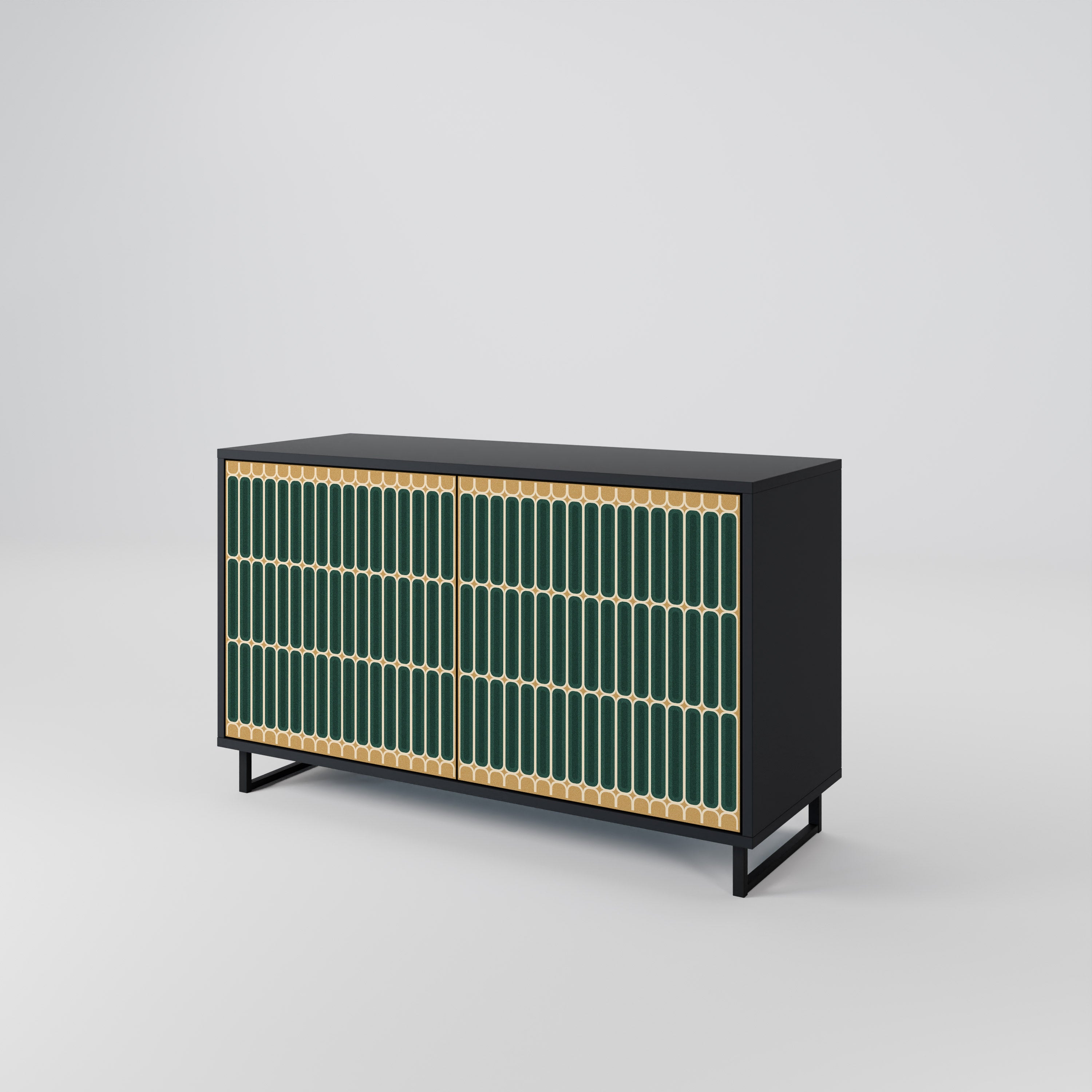 ILUSION GATE 2-Door Sideboard in Black Finish