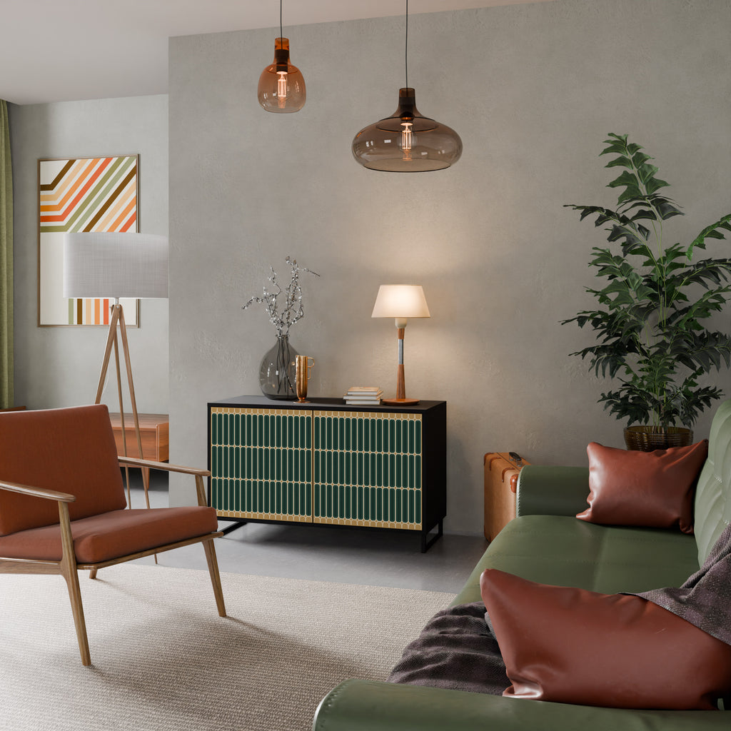 ILUSION GATE 2-Door Sideboard in Black Finish