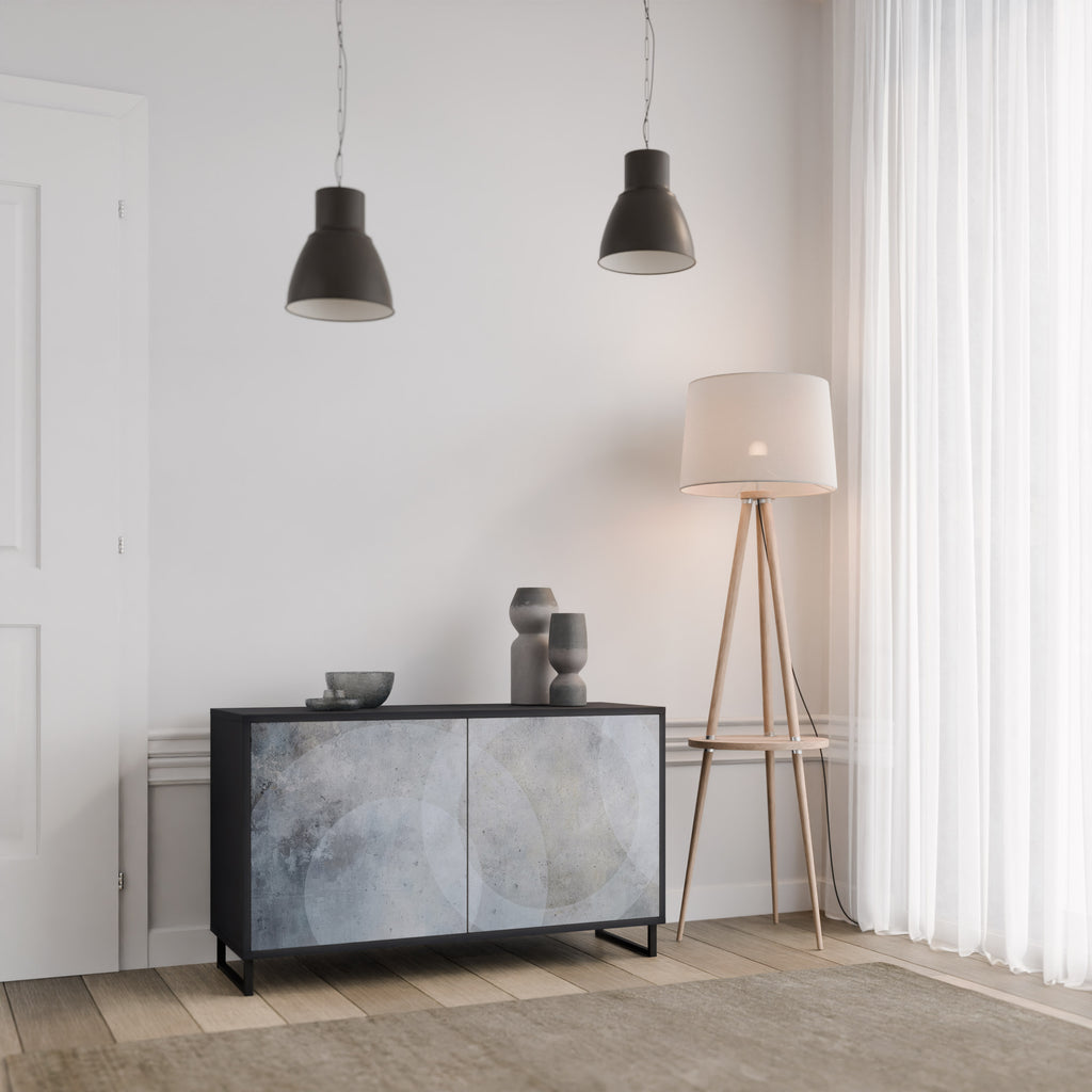 MUTED ARC 2-Door Sideboard in Black Finish