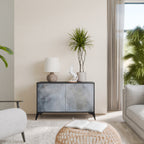 MUTED ARC Aparador de 2 Puertas en Acabado Negro