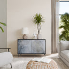 MUTED ARC Aparador de 2 Puertas en Acabado Negro