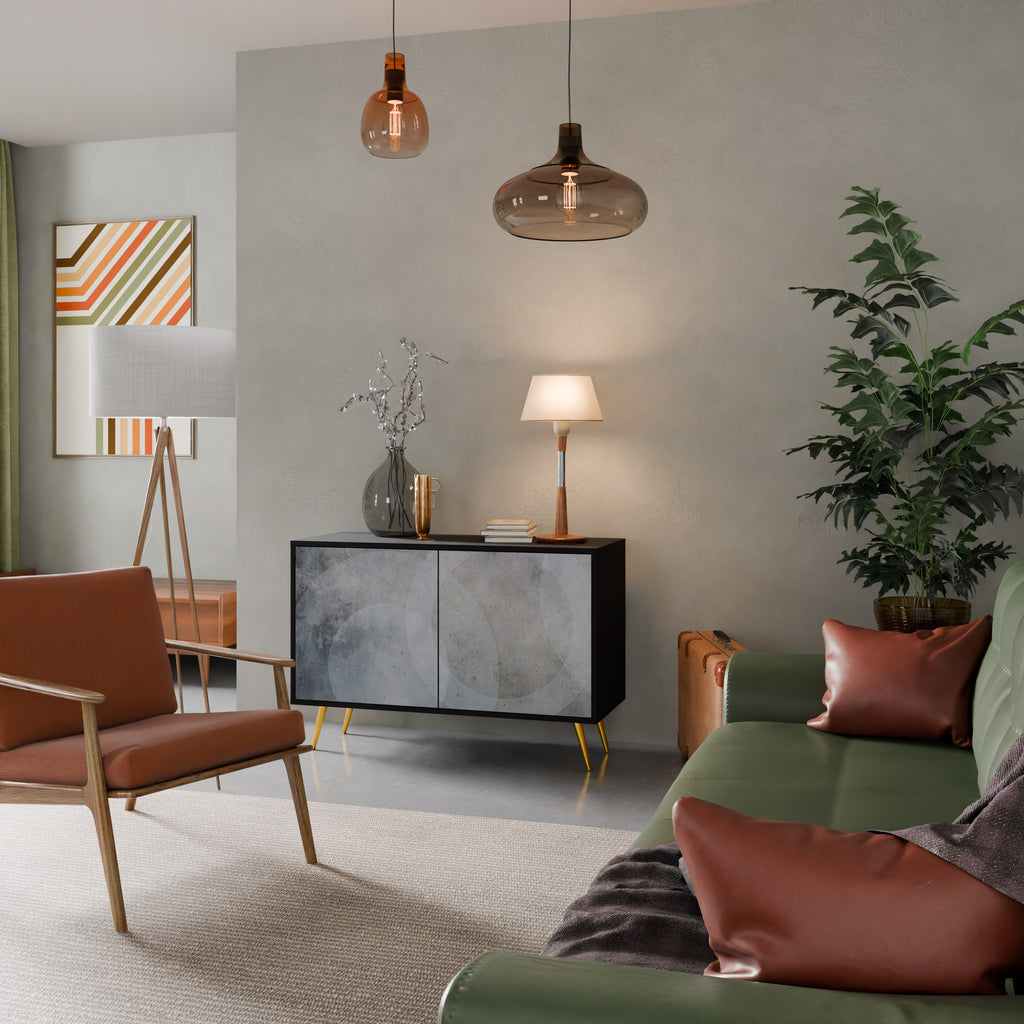 MUTED ARC 2-Door Sideboard in Black Finish