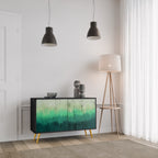 NORTHERN LIGHTS Aparador de 2 Puertas en Acabado Negro