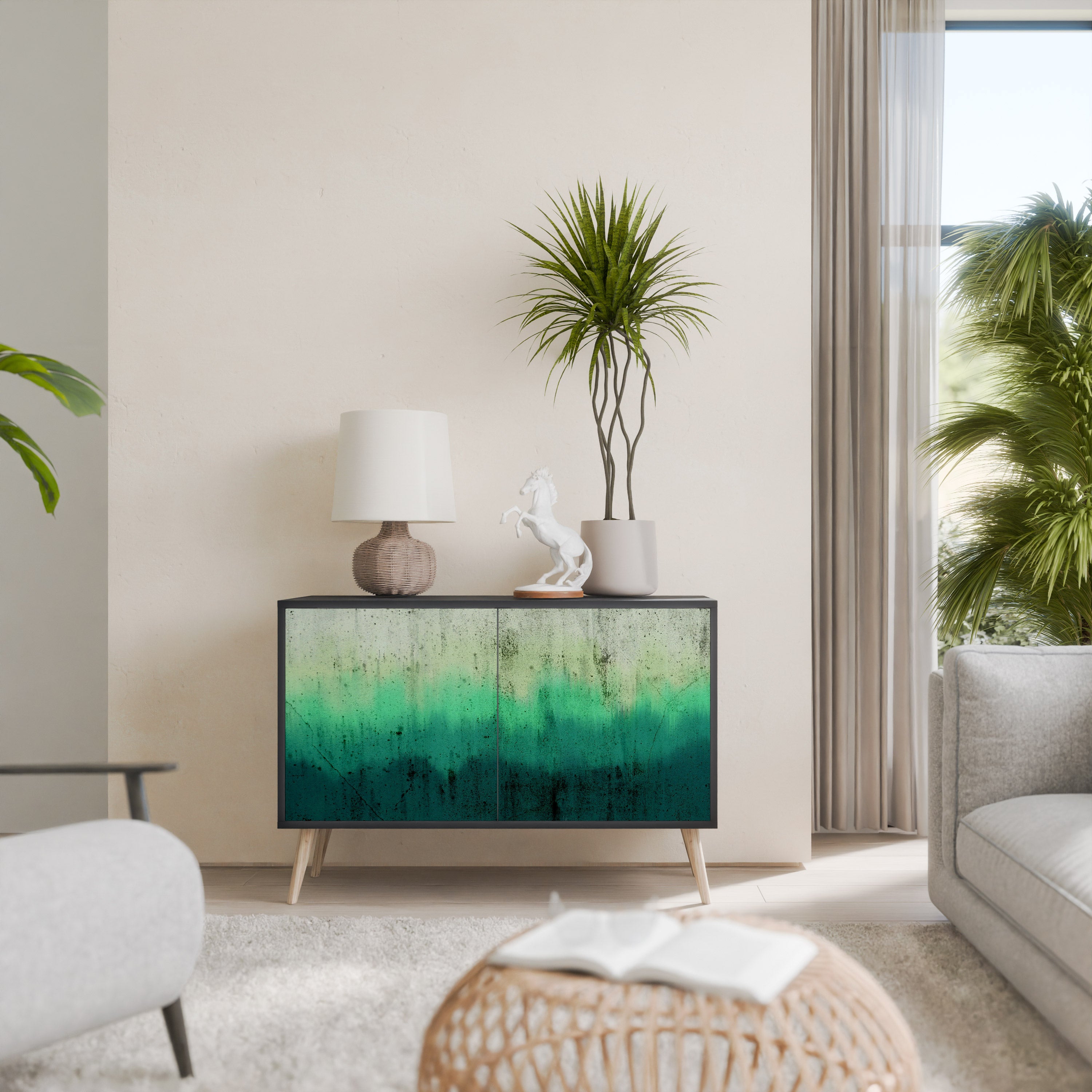 NORTHERN LIGHTS 2-Door Sideboard in Black Finish