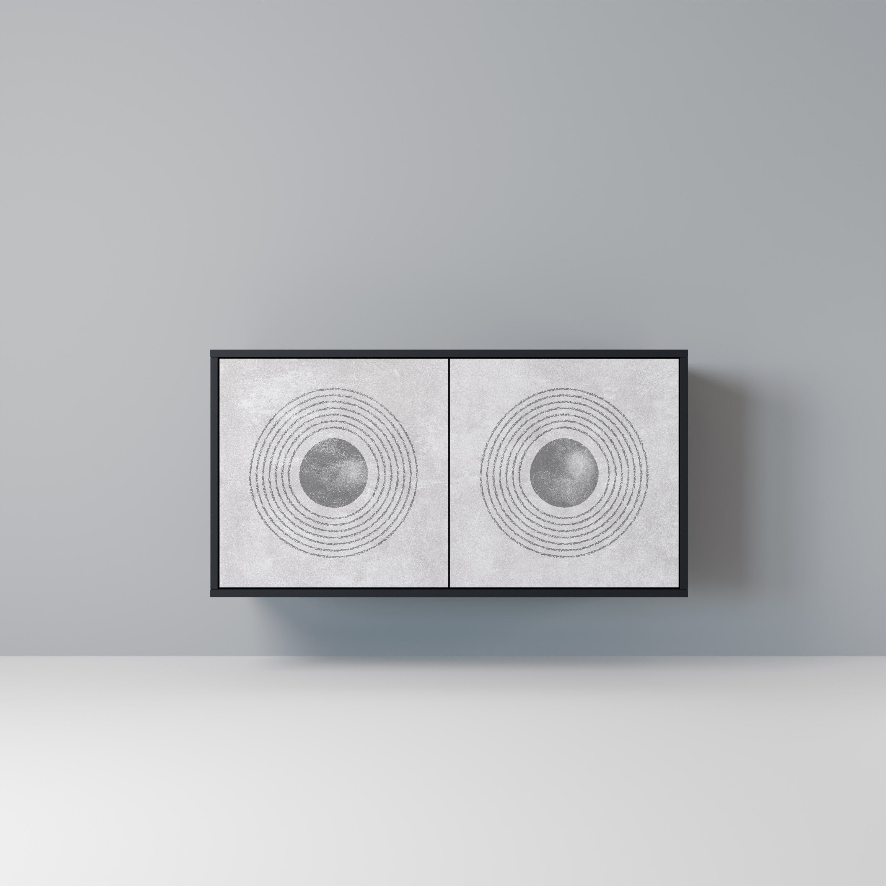 SOLID CIRCLES 2-Door Sideboard in Black Finish