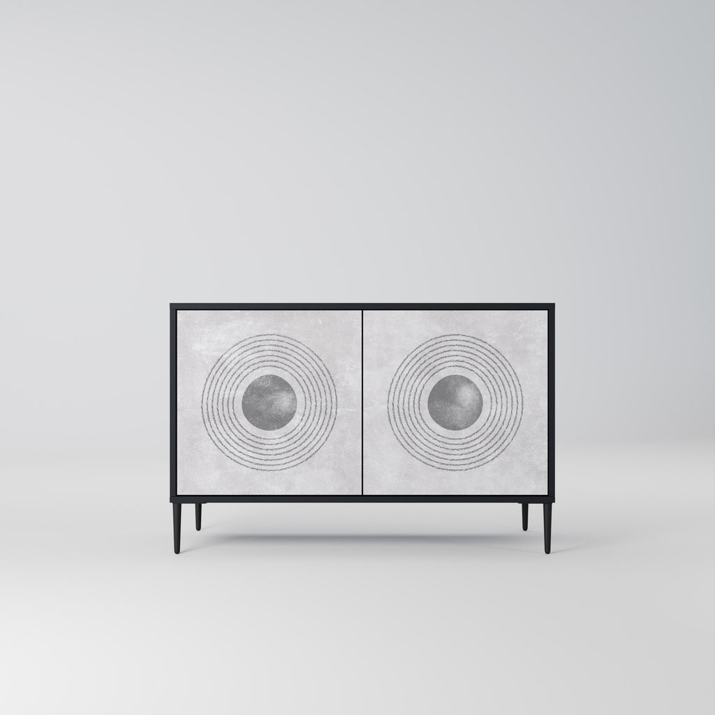 SOLID CIRCLES 2-Door Sideboard in Black Finish