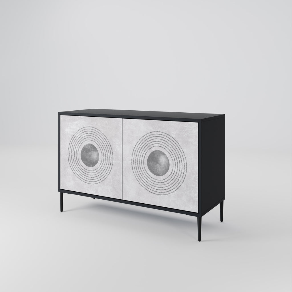SOLID CIRCLES 2-Door Sideboard in Black Finish