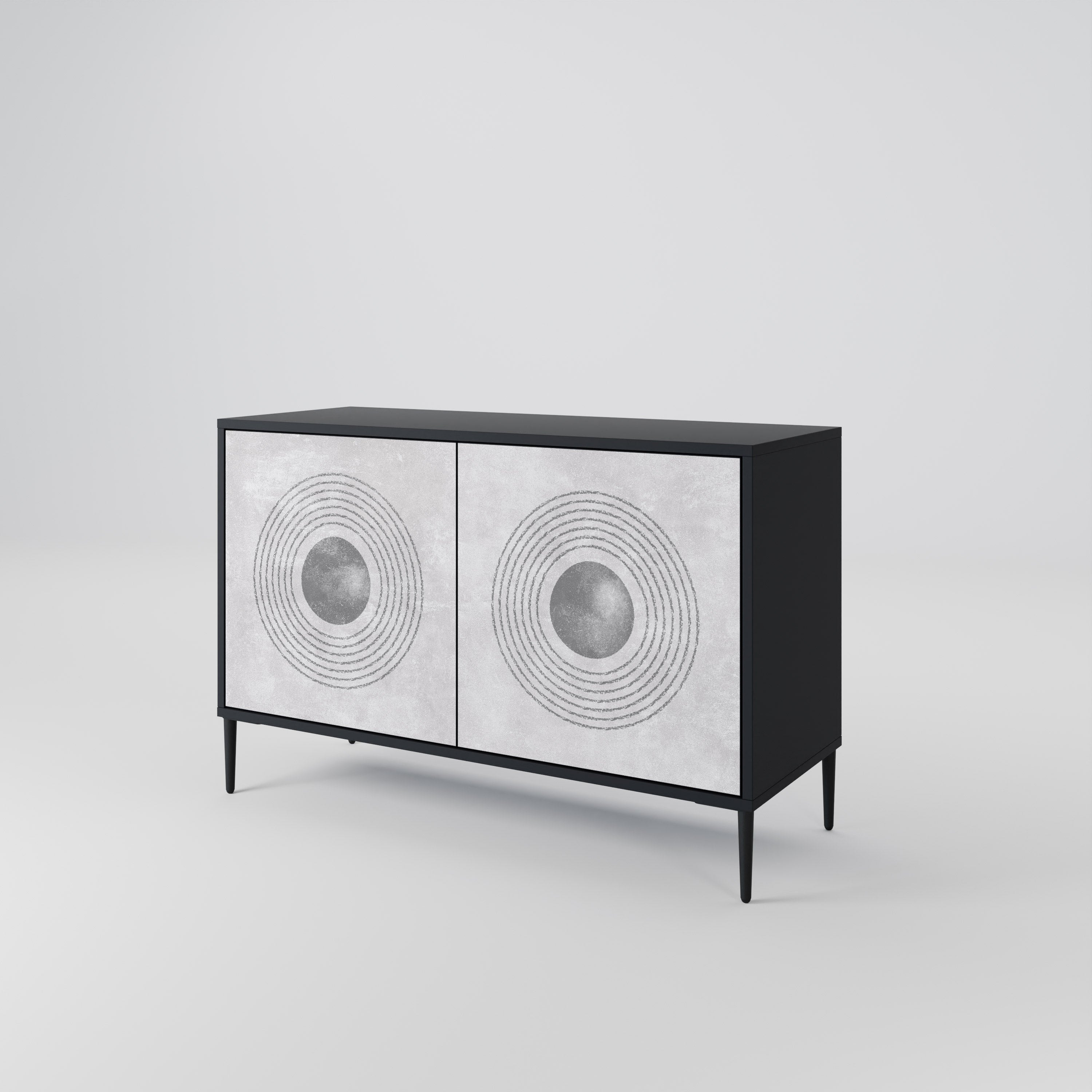 SOLID CIRCLES 2-Door Sideboard in Black Finish