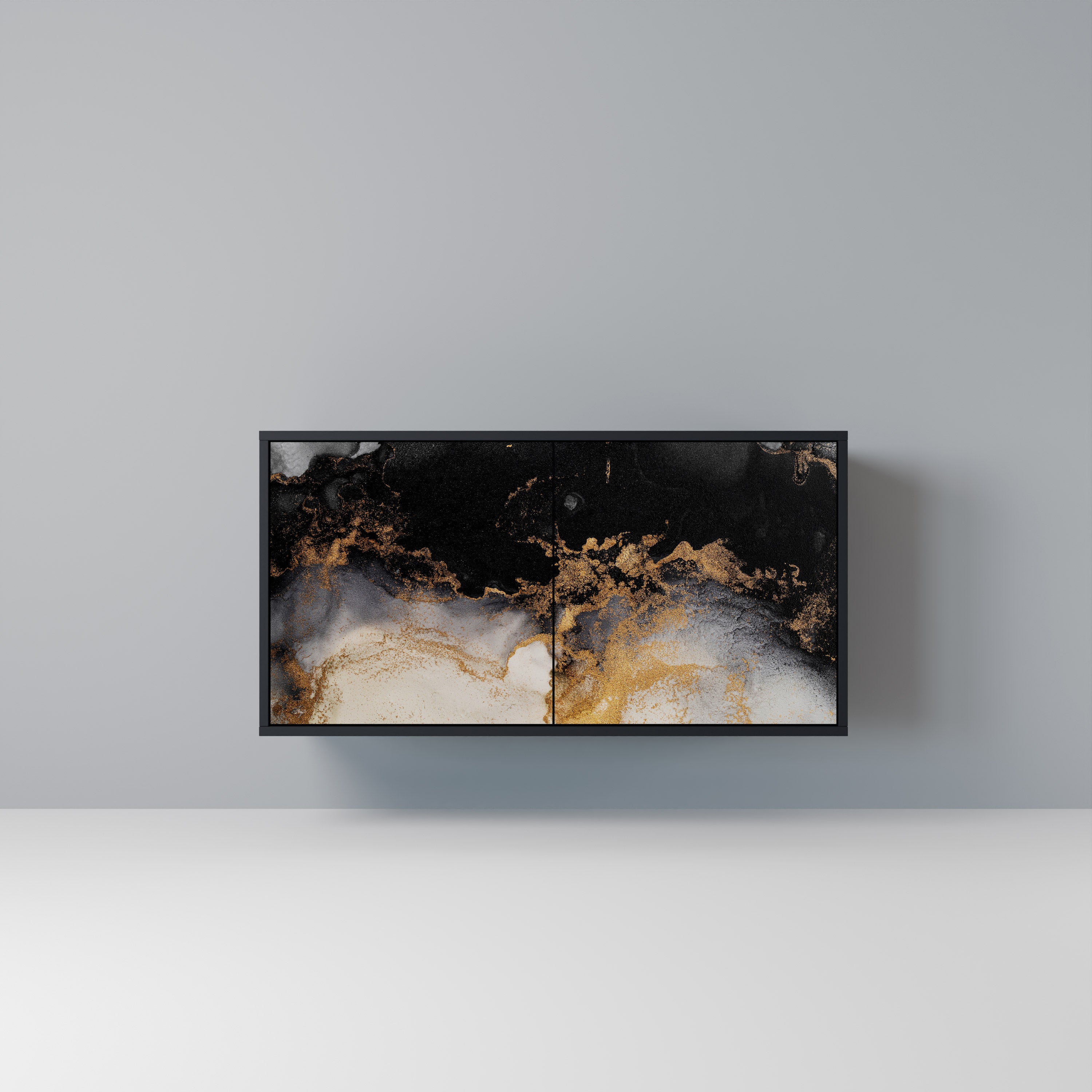 MARBLE OF TOMMORROW 2-Door Sideboard in Black Finish