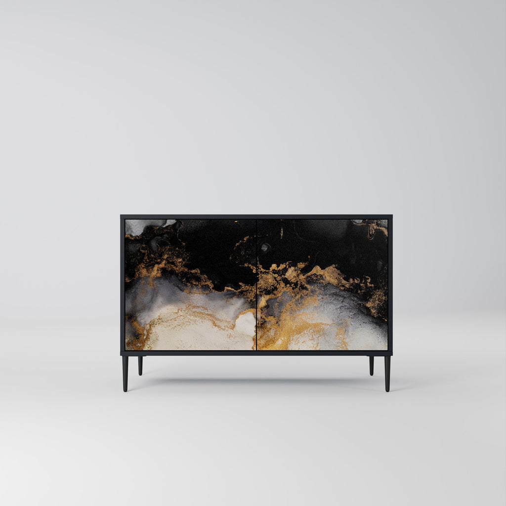 MARBLE OF TOMMORROW 2-Door Sideboard in Black Finish