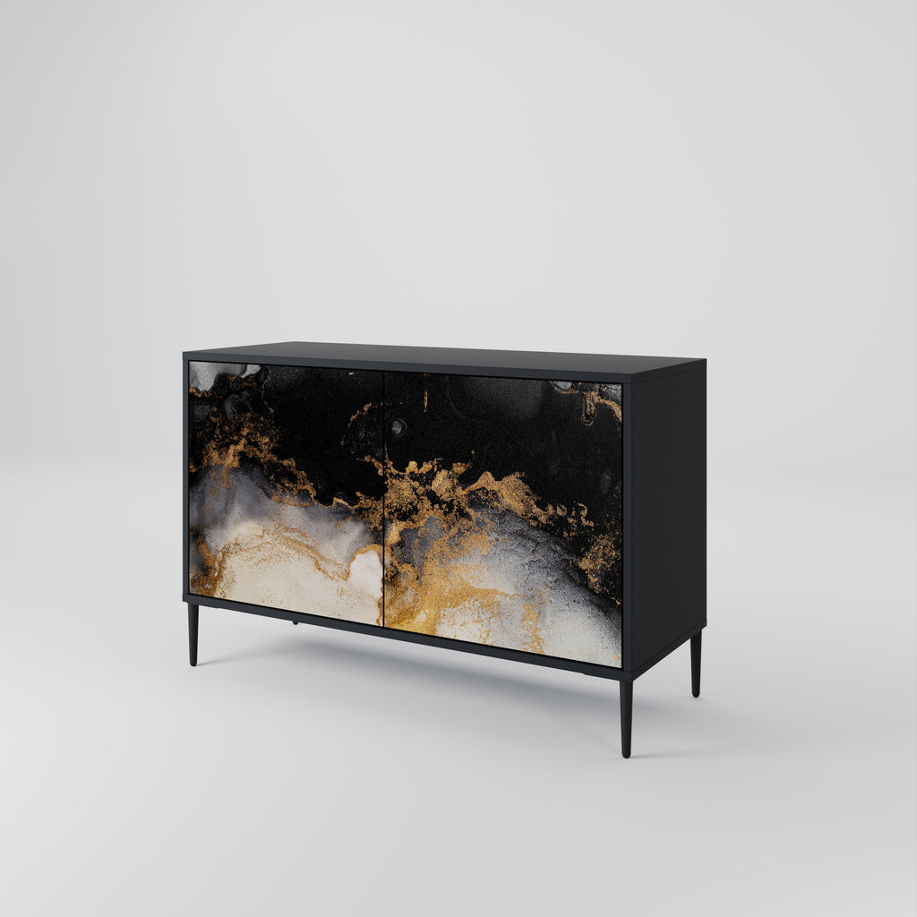 MARBLE OF TOMMORROW 2-Door Sideboard in Black Finish