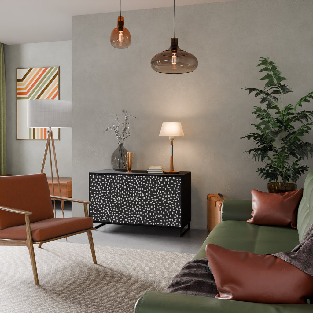 BLINDING LIGHTS 2-Door Sideboard in Black Finish