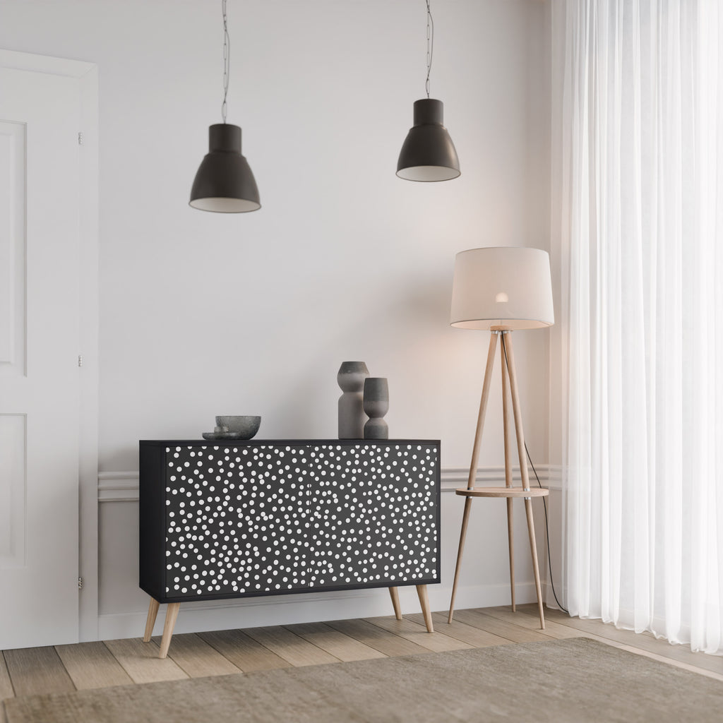 BLINDING LIGHTS 2-Door Sideboard in Black Finish