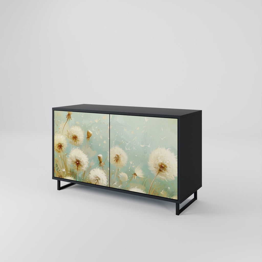 DREAMY MEADOW 2-Door Sideboard in Black Finish