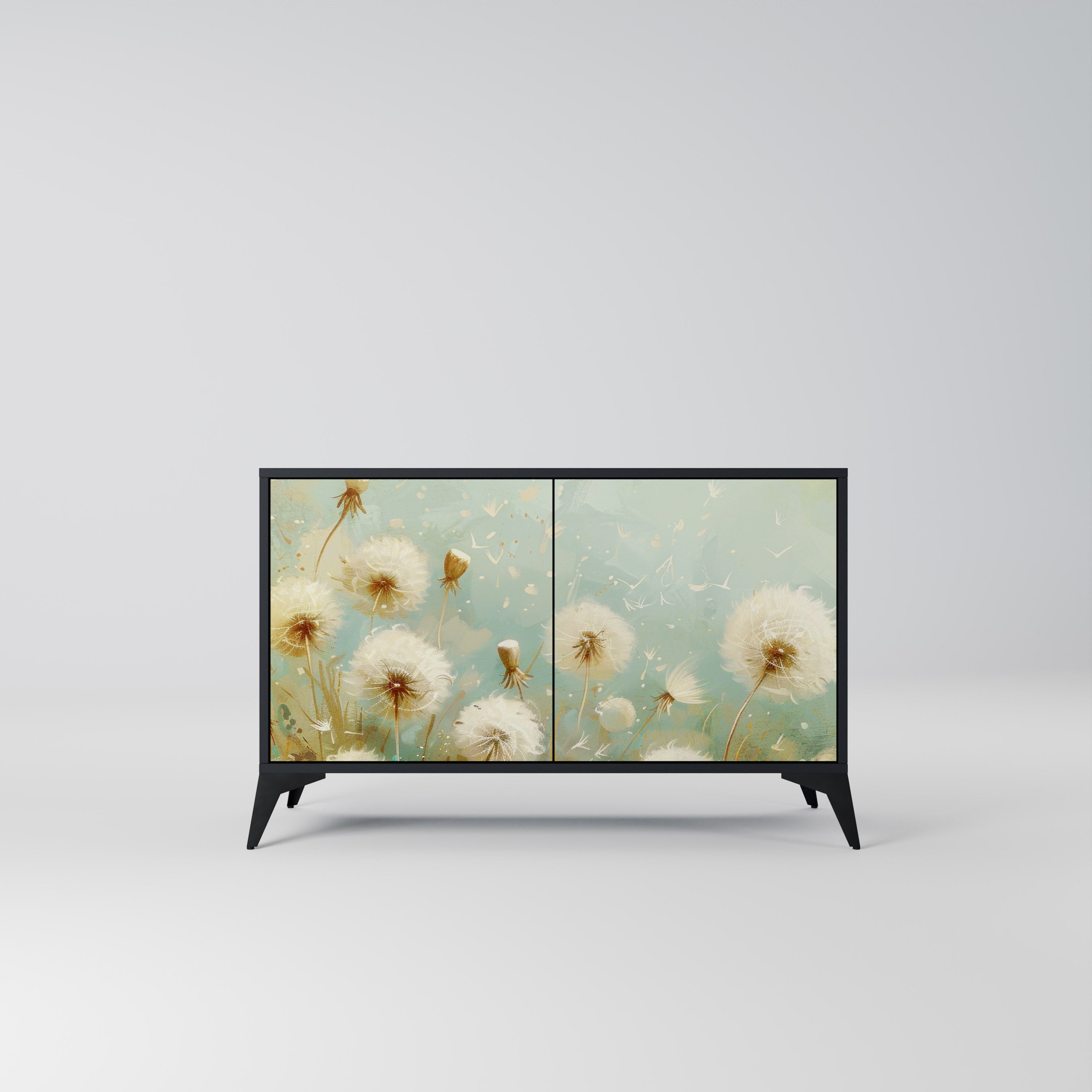 DREAMY MEADOW 2-Door Sideboard in Black Finish