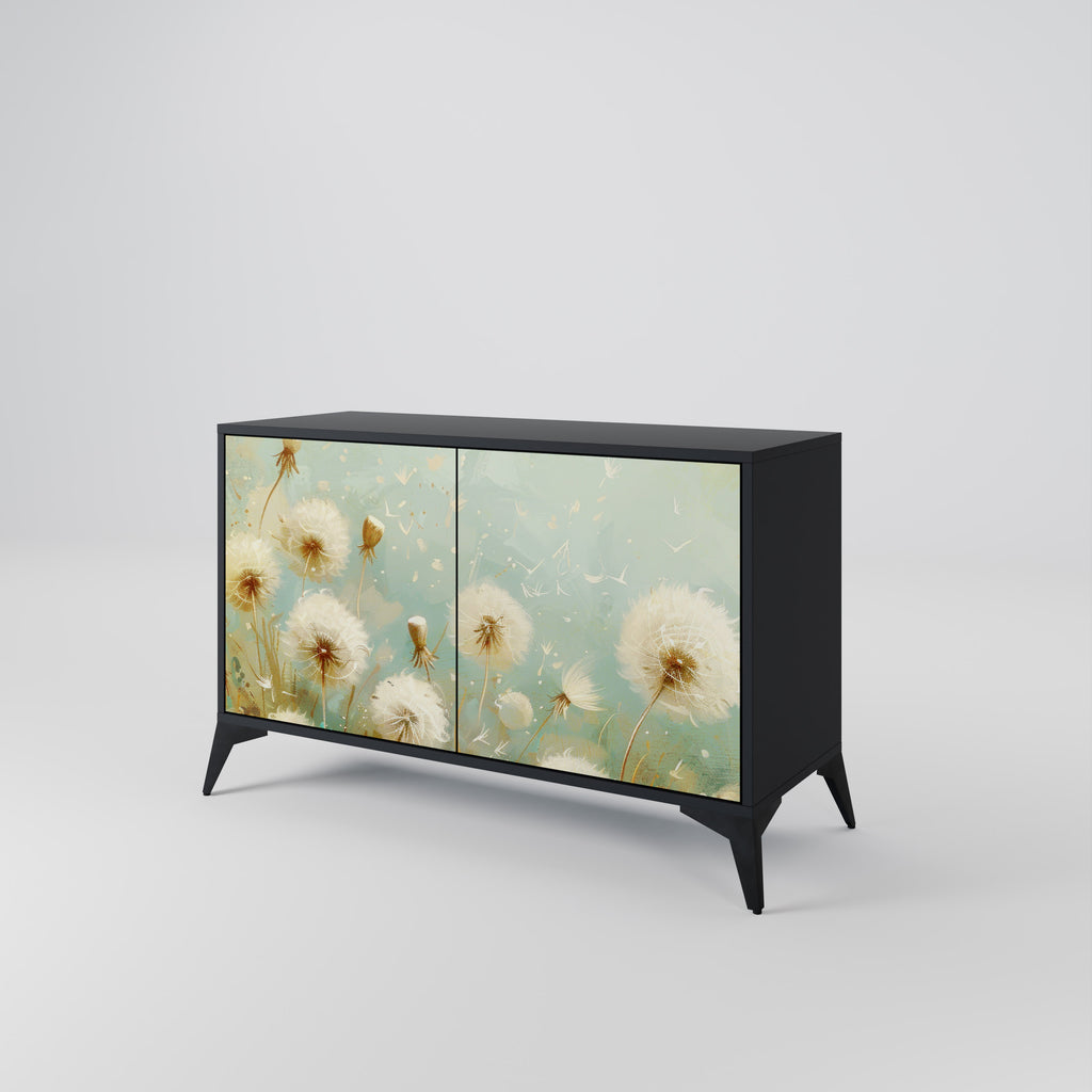 DREAMY MEADOW 2-Door Sideboard in Black Finish