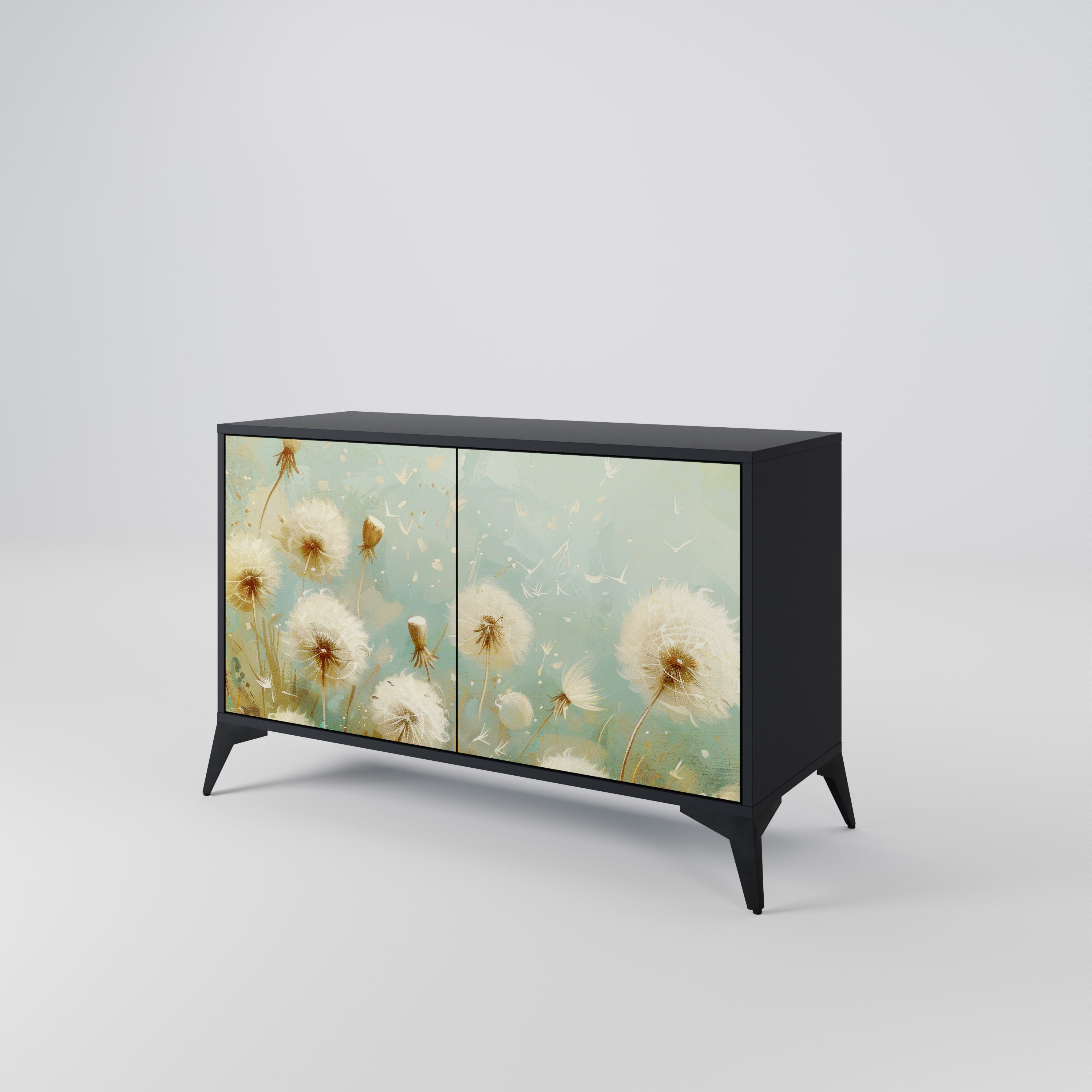 DREAMY MEADOW 2-Door Sideboard in Black Finish