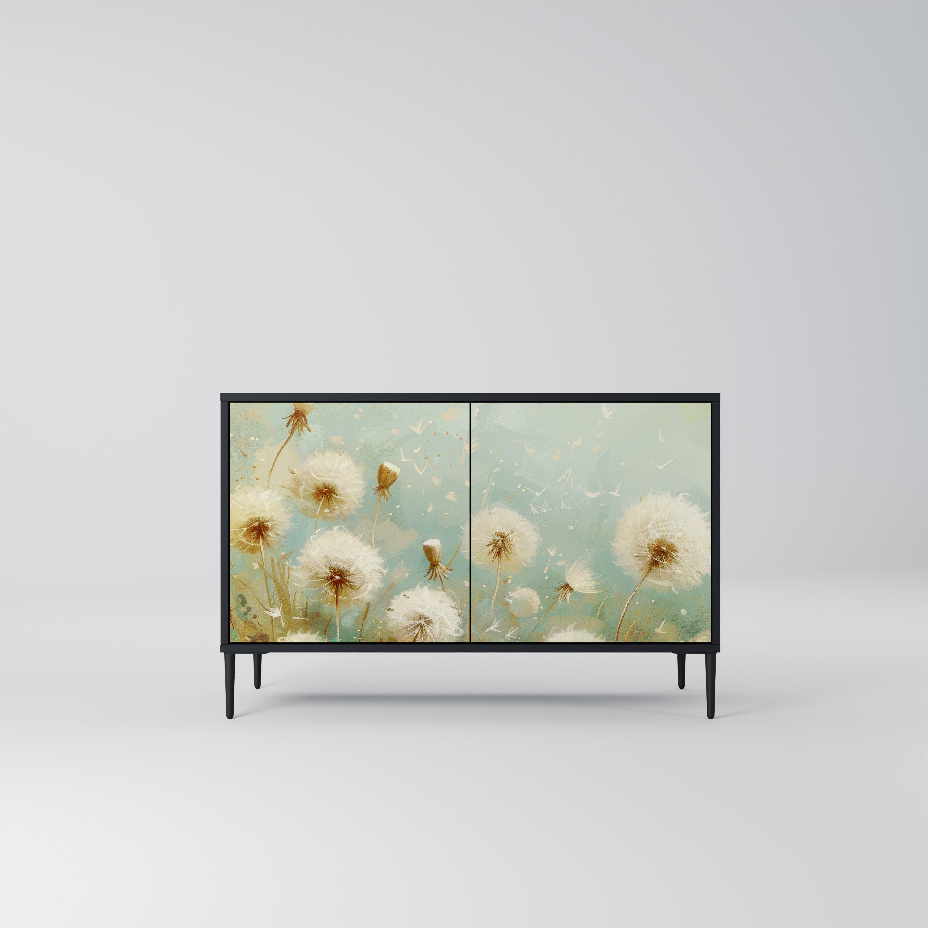 DREAMY MEADOW 2-Door Sideboard in Black Finish