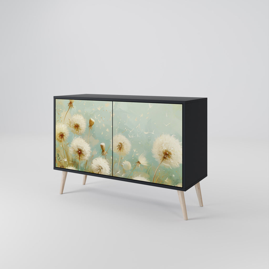 DREAMY MEADOW 2-Door Sideboard in Black Finish