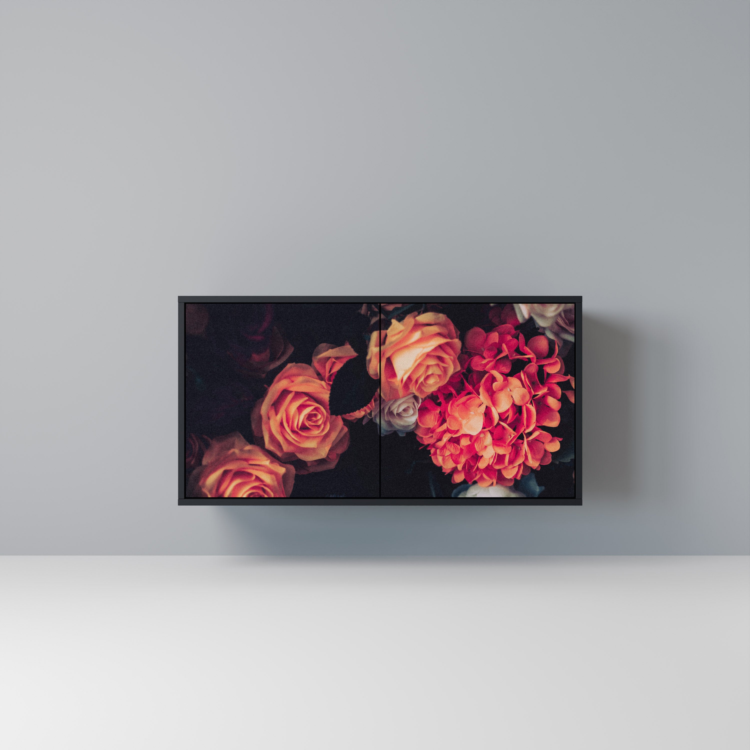 NEVERENDING BLOOM 2-Door Sideboard in Black Finish