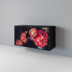 NEVERENDING BLOOM Aparador de 2 Puertas en Acabado Negro