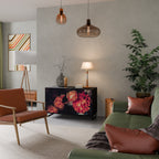 NEVERENDING BLOOM Aparador de 2 Puertas en Acabado Negro