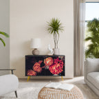 NEVERENDING BLOOM Aparador de 2 Puertas en Acabado Negro