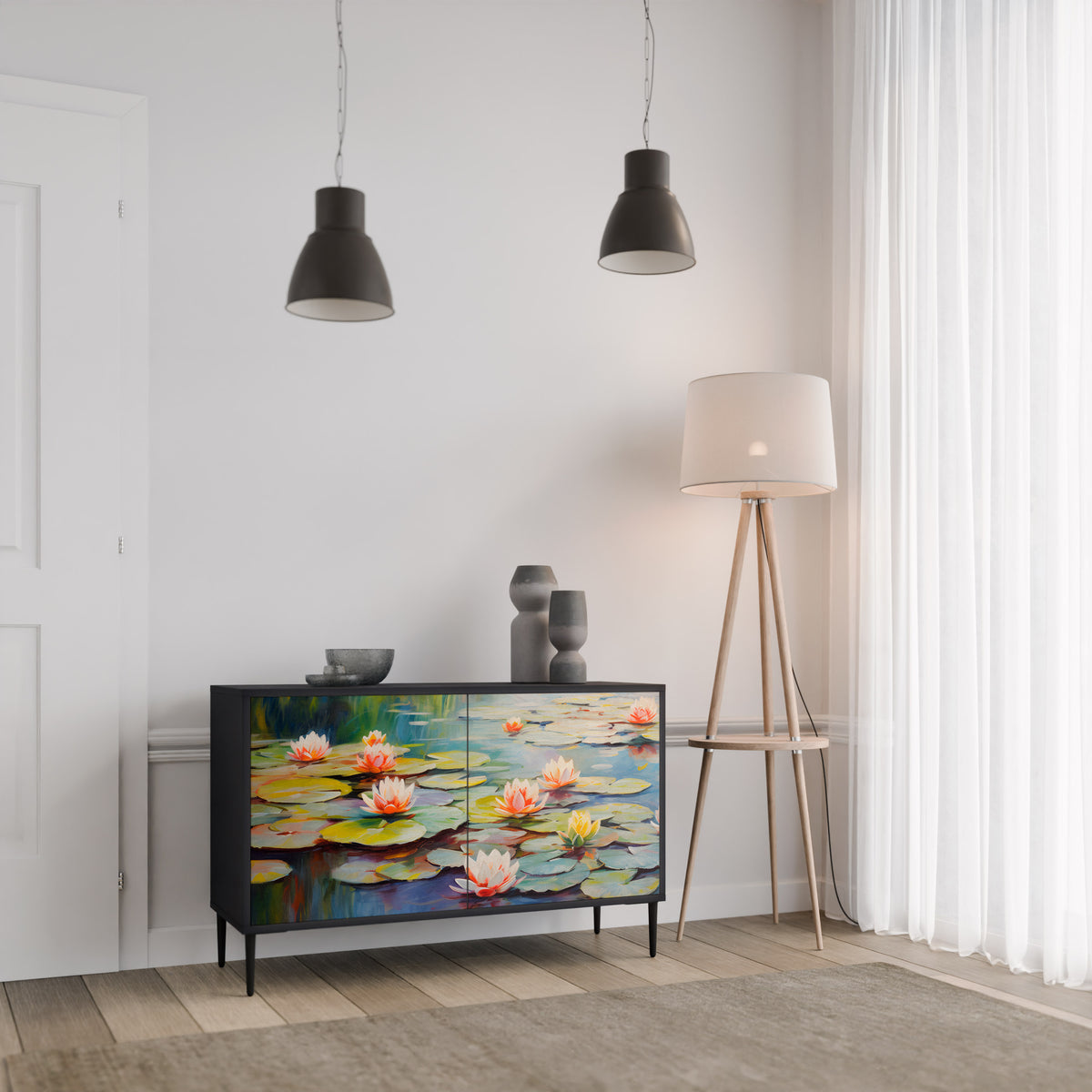 BLOOMING WATERS 2-Door Sideboard