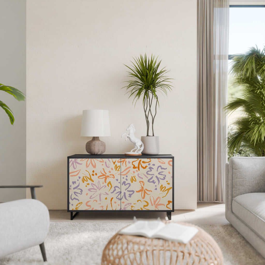 SPRING WHIMSY 2-Door Sideboard in Black Finish