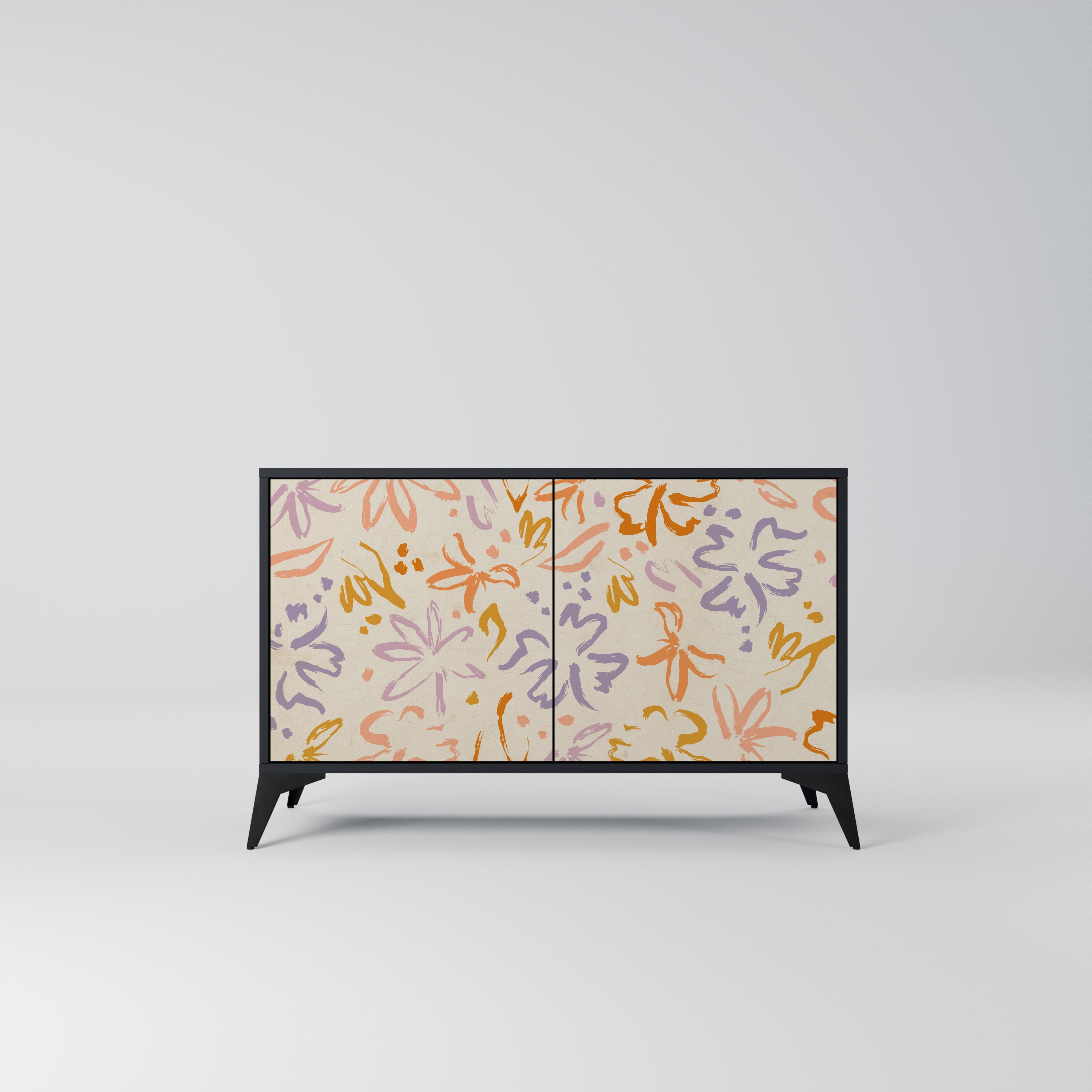 SPRING WHIMSY 2-Door Sideboard in Black Finish