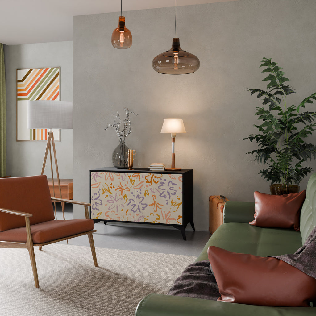 SPRING WHIMSY 2-Door Sideboard in Black Finish