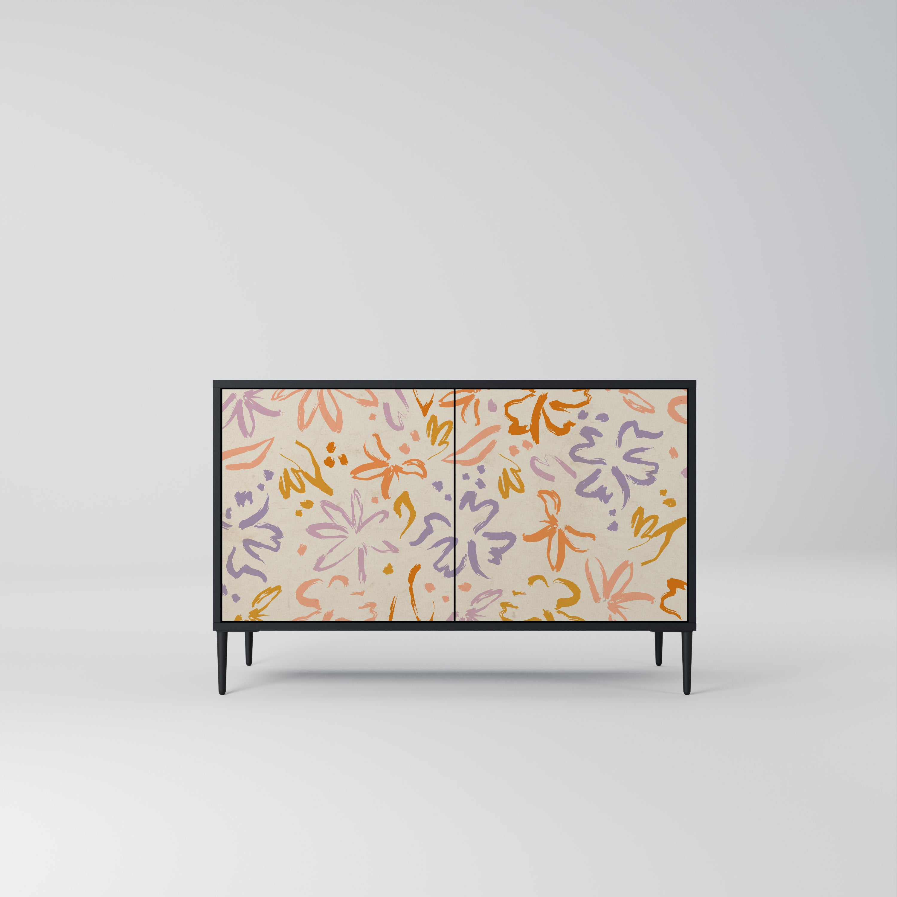 SPRING WHIMSY 2-Door Sideboard in Black Finish