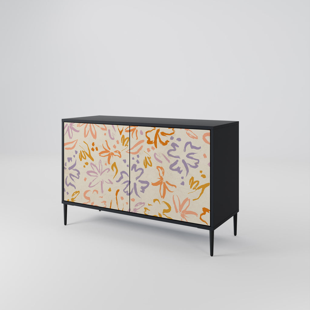 SPRING WHIMSY 2-Door Sideboard in Black Finish