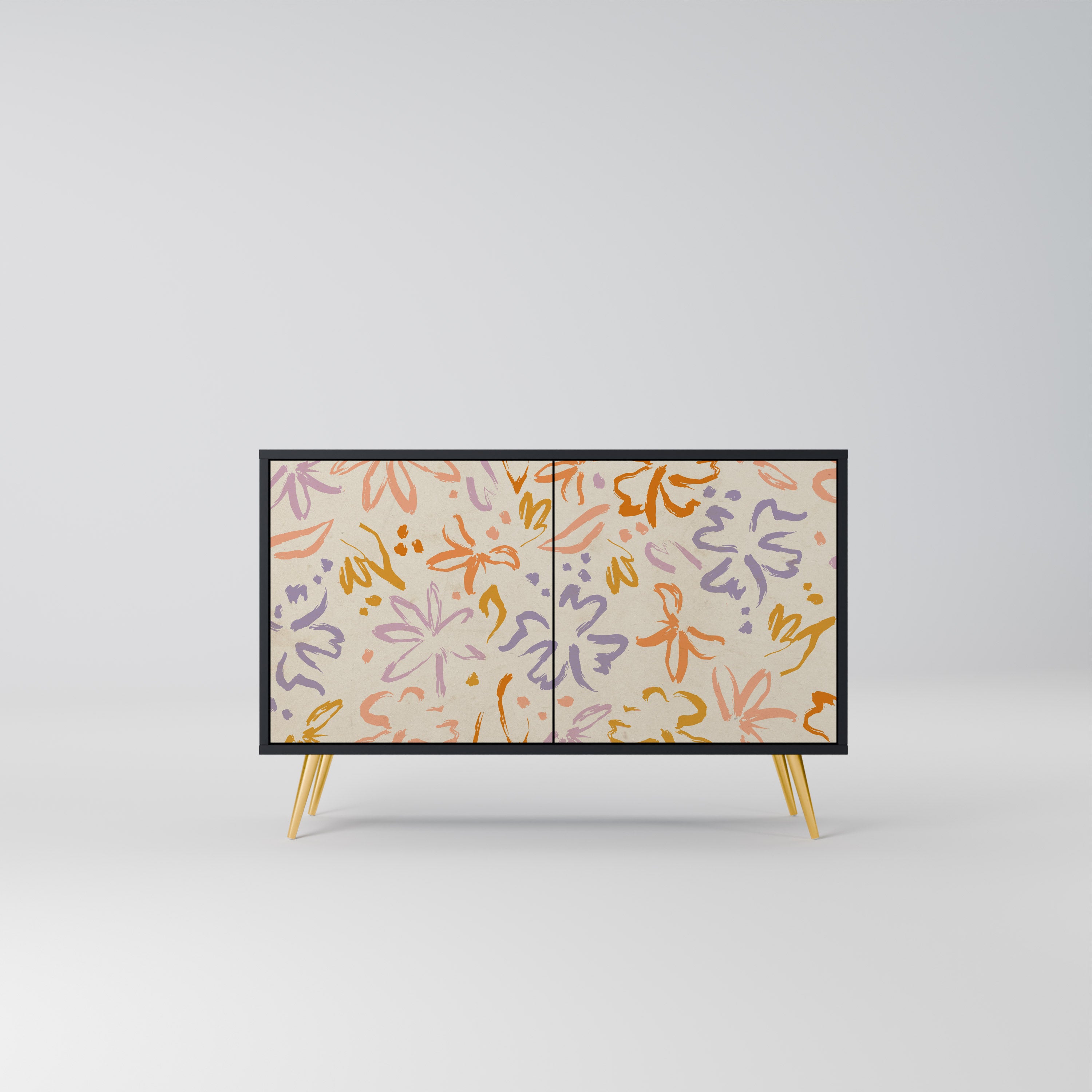 SPRING WHIMSY 2-Door Sideboard in Black Finish