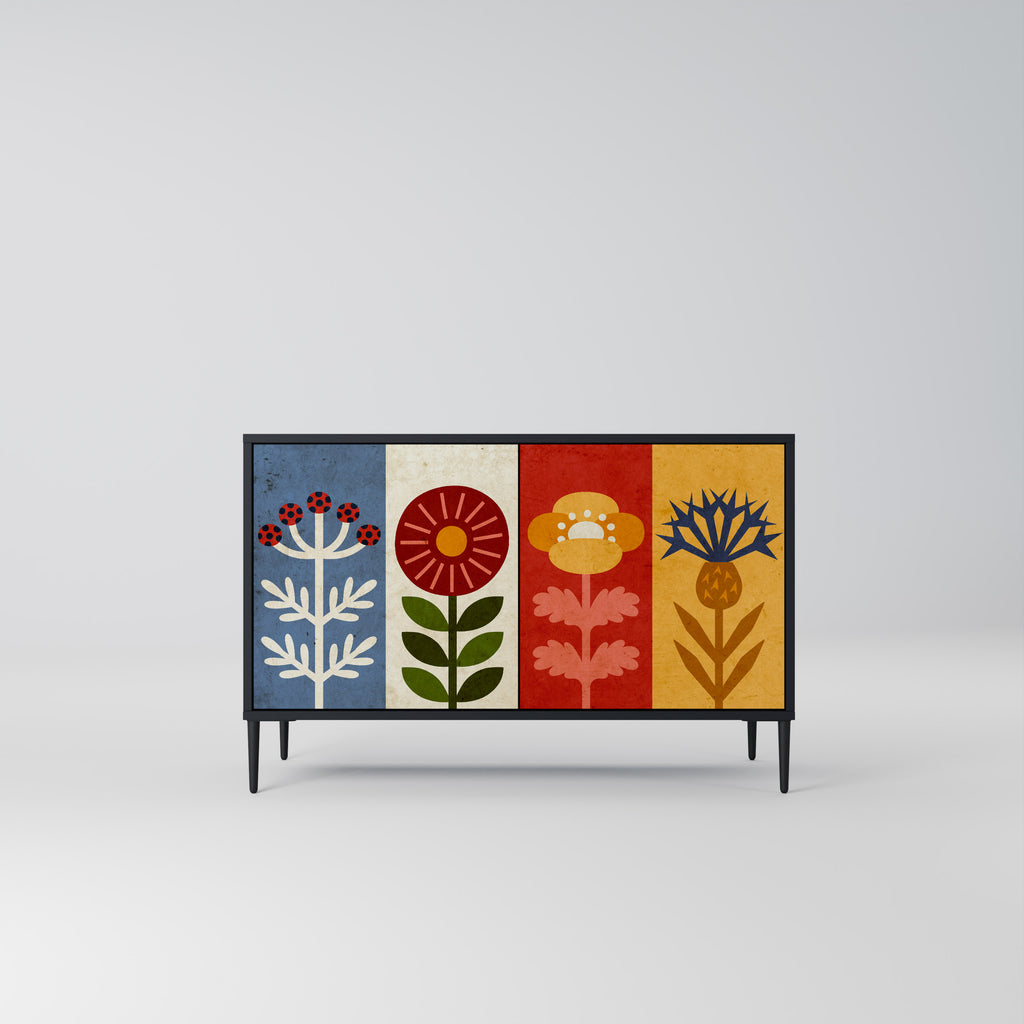 SCANDIC FLOWERET 2-Door Sideboard in Black Finish