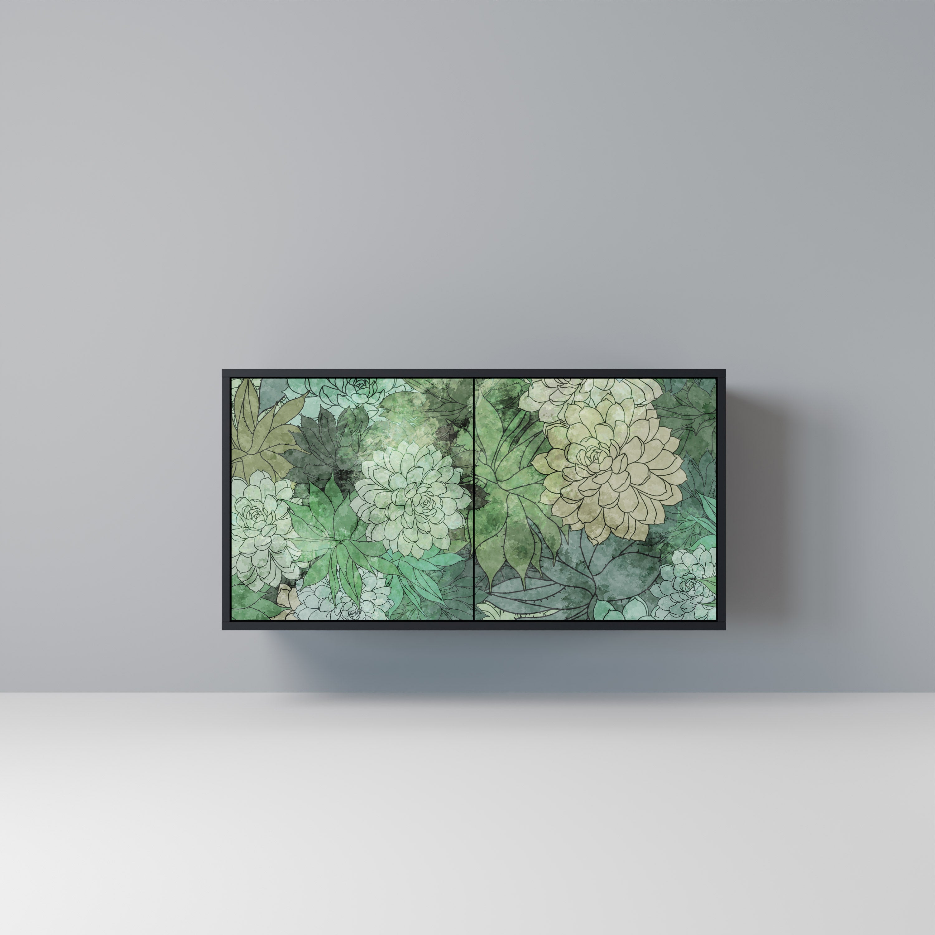 SUCCULENT CLUSTER 2-Door Sideboard in Black Finish