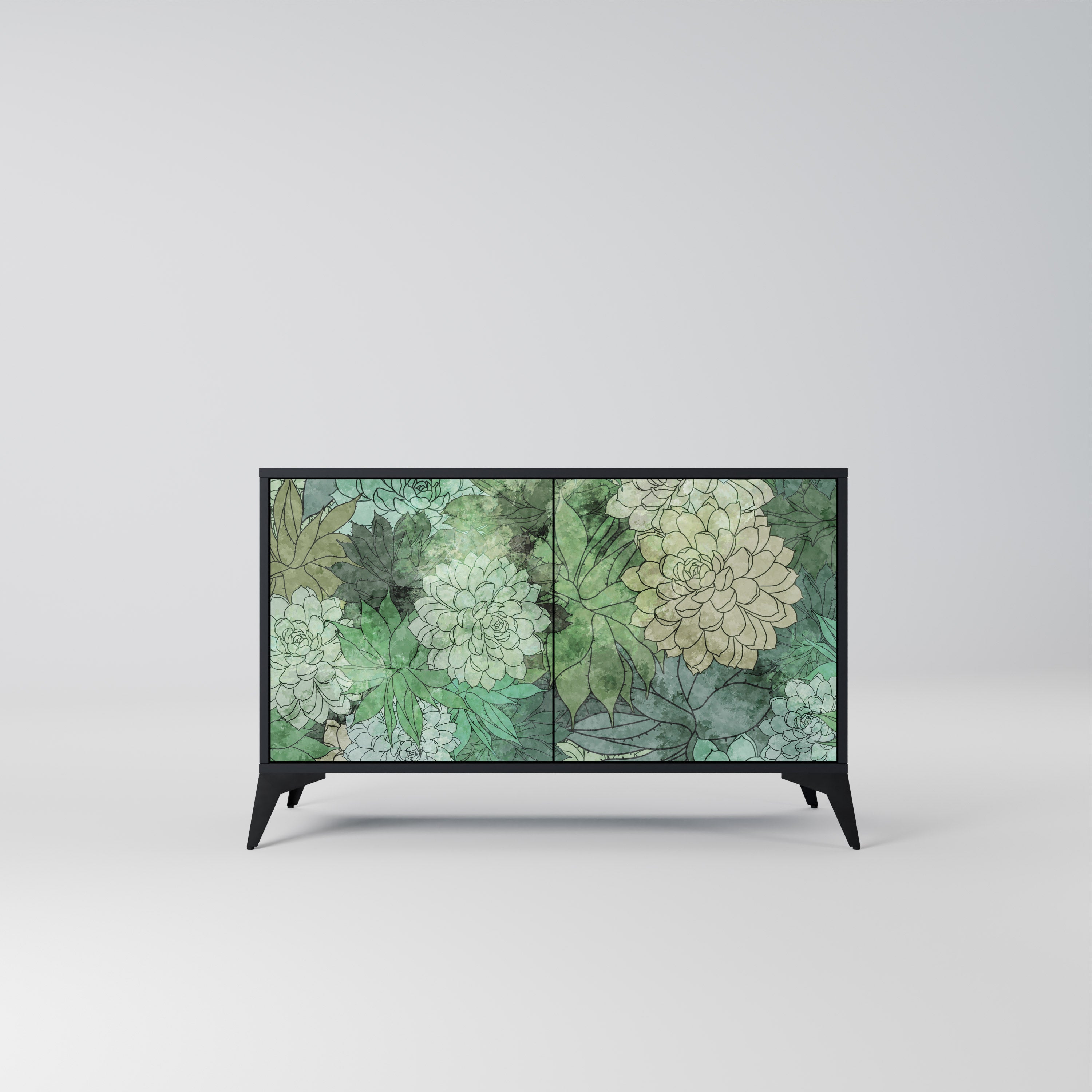 SUCCULENT CLUSTER 2-Door Sideboard in Black Finish