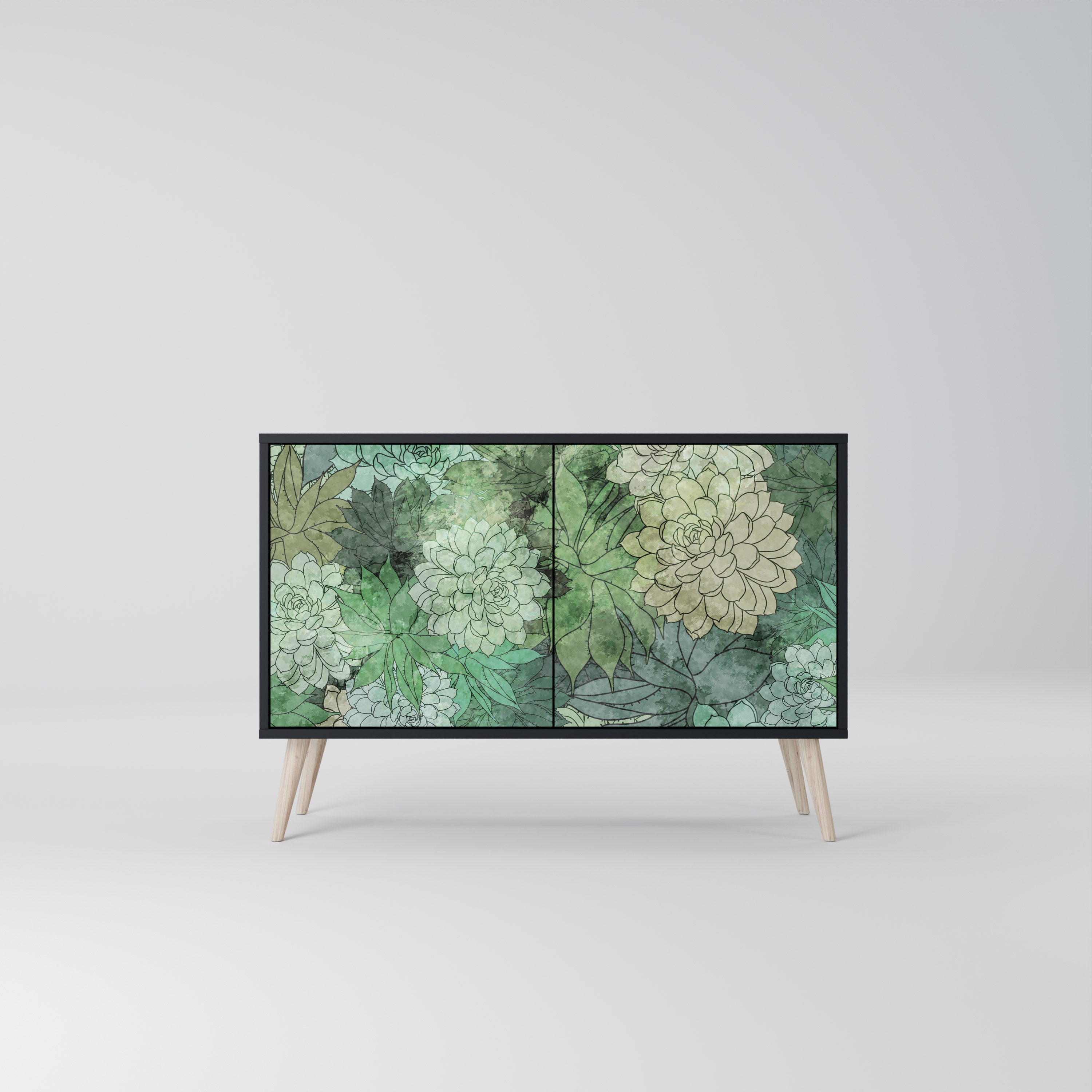SUCCULENT CLUSTER 2-Door Sideboard in Black Finish