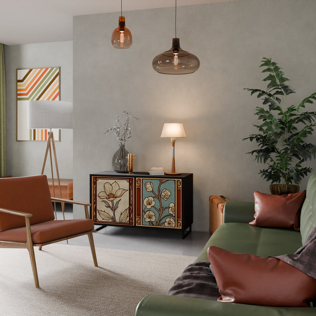 TIMELESS FLORA 2-Door Sideboard in Black Finish