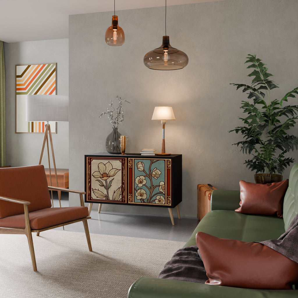 TIMELESS FLORA 2-Door Sideboard in Black Finish