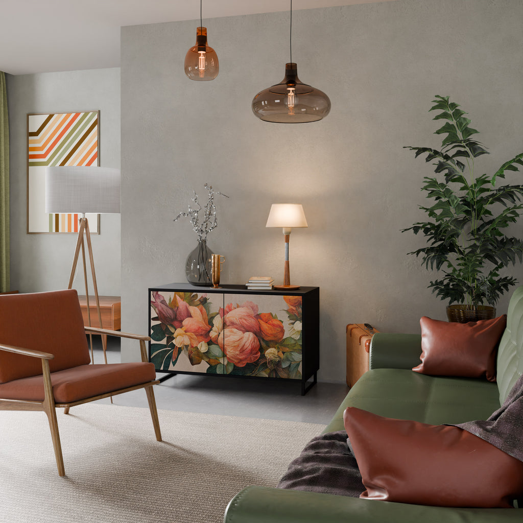 STYLISH BEAUTY 2-Door Sideboard in Black Finish