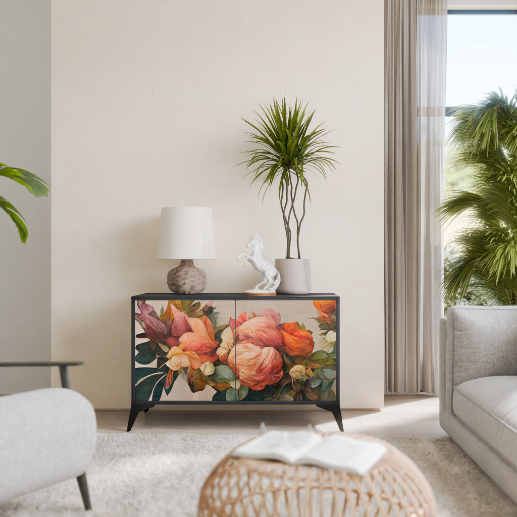 STYLISH BEAUTY 2-Door Sideboard in Black Finish
