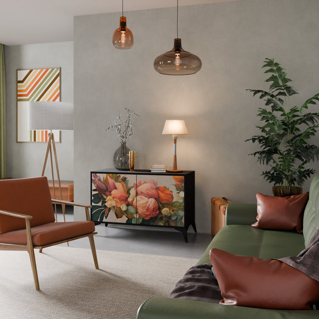 STYLISH BEAUTY 2-Door Sideboard in Black Finish